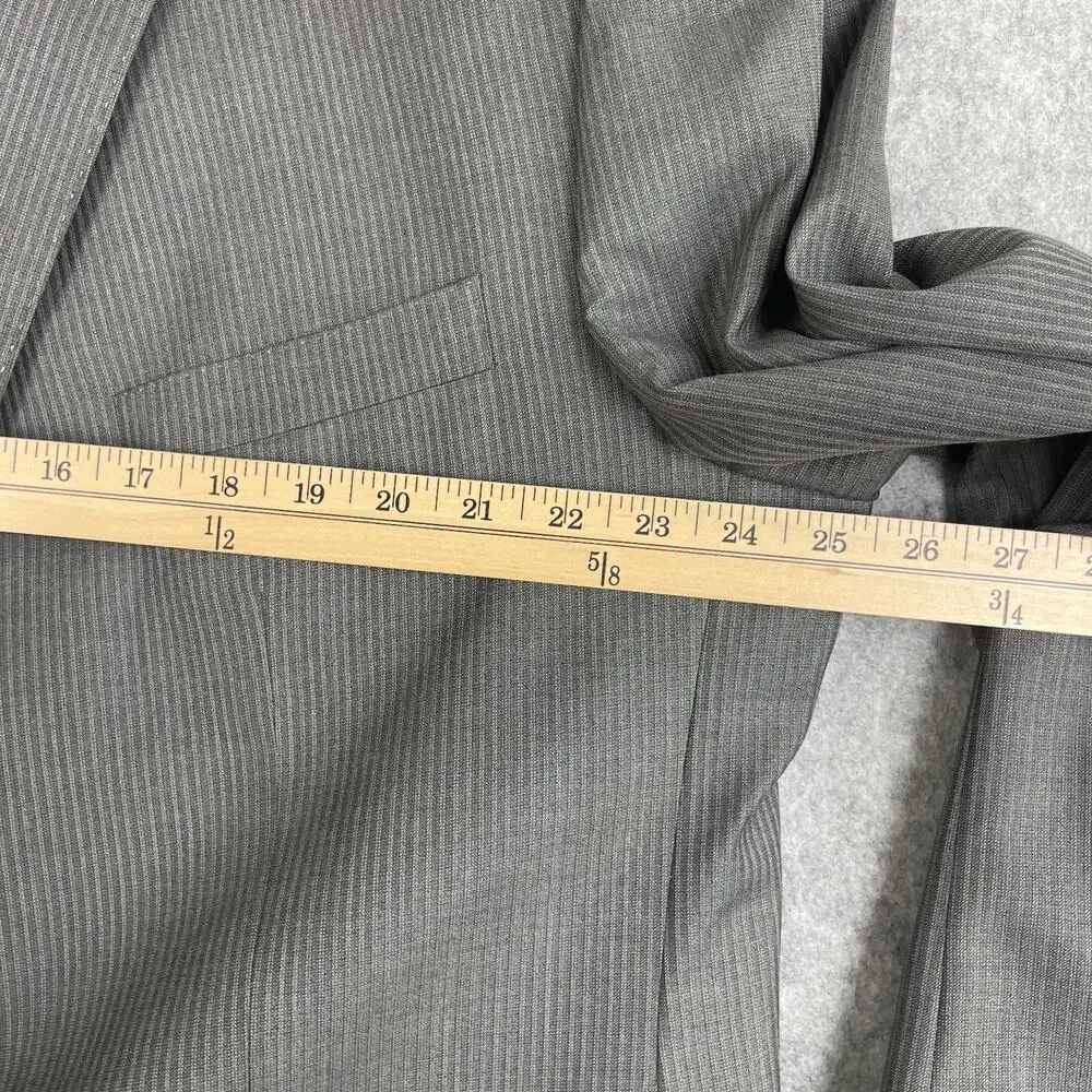 Cremieux Loro Piana Wool Blazer Sport Coat Mens 50L Gray Pin Stripe Super‎ 130s